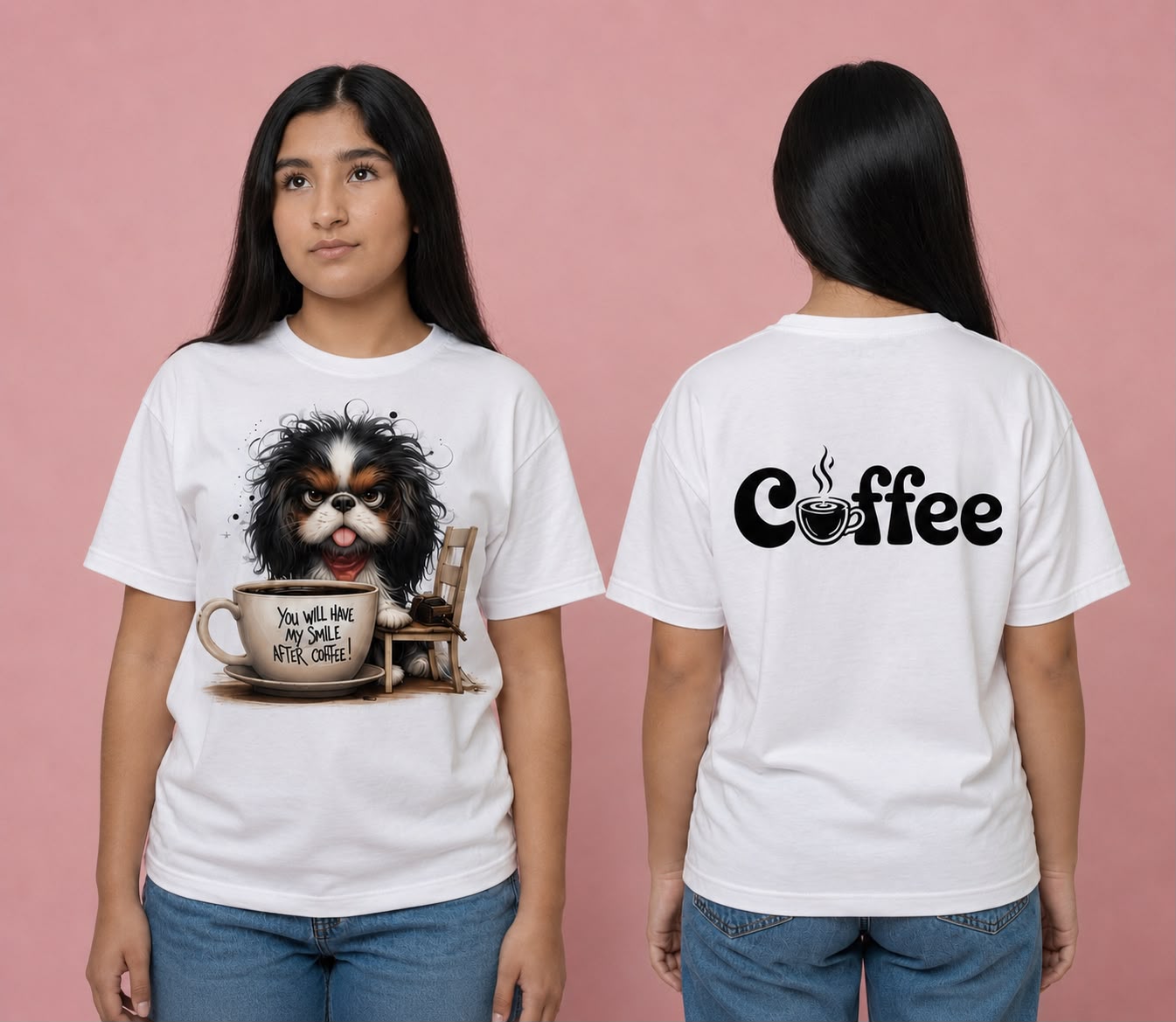 Camiseta blanca unisex con estampado por sublimación