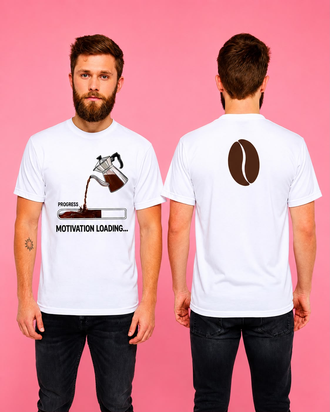 Camiseta blanca unisex con estampado por sublimación