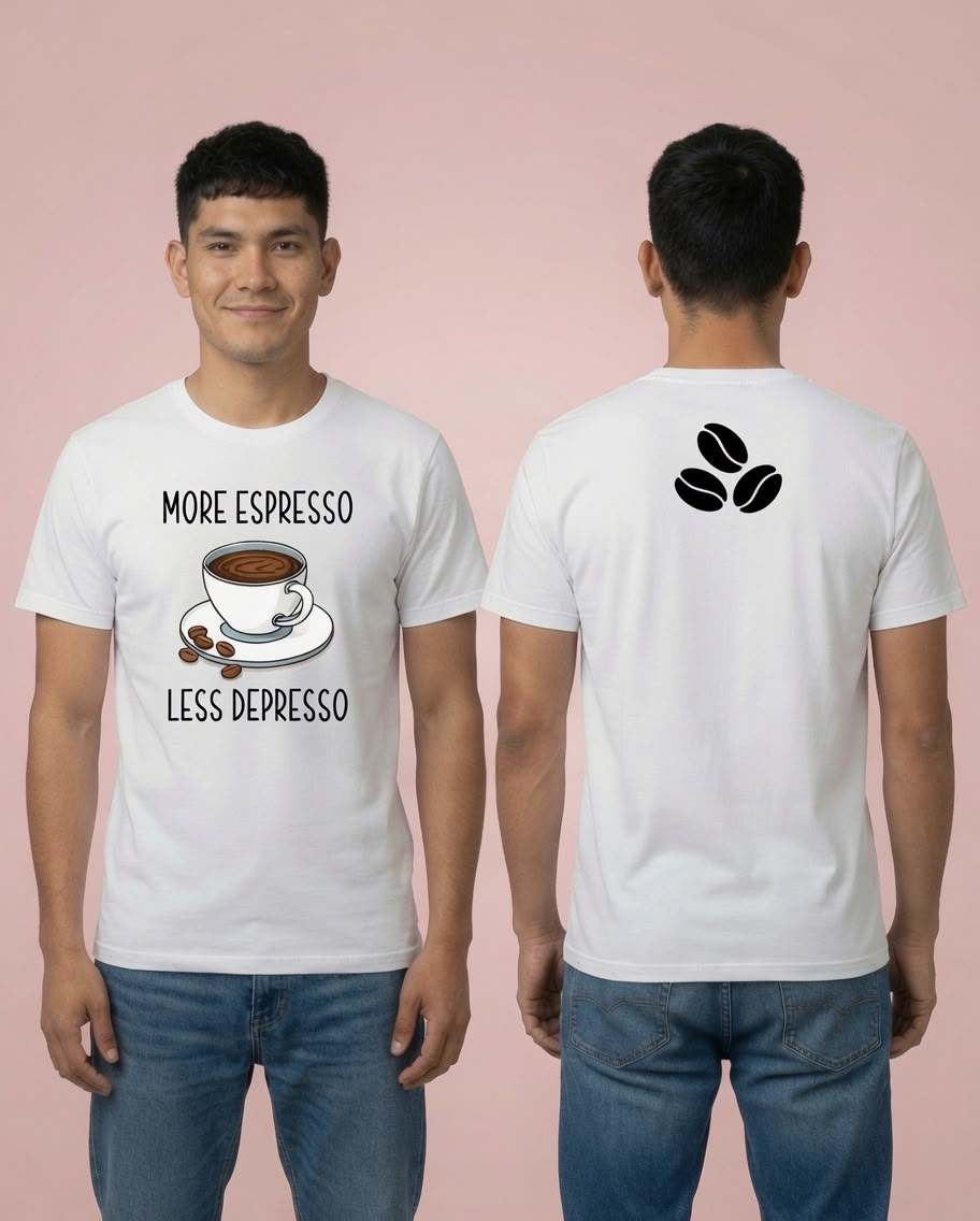 Camiseta blanca unisex con estampado por sublimación