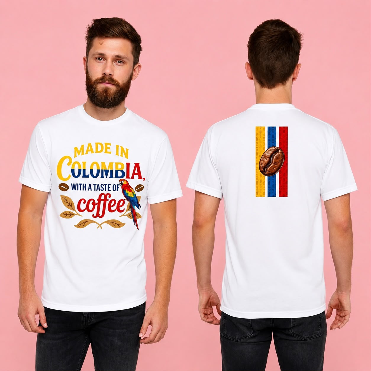 Camiseta blanca unisex con estampado por sublimación
