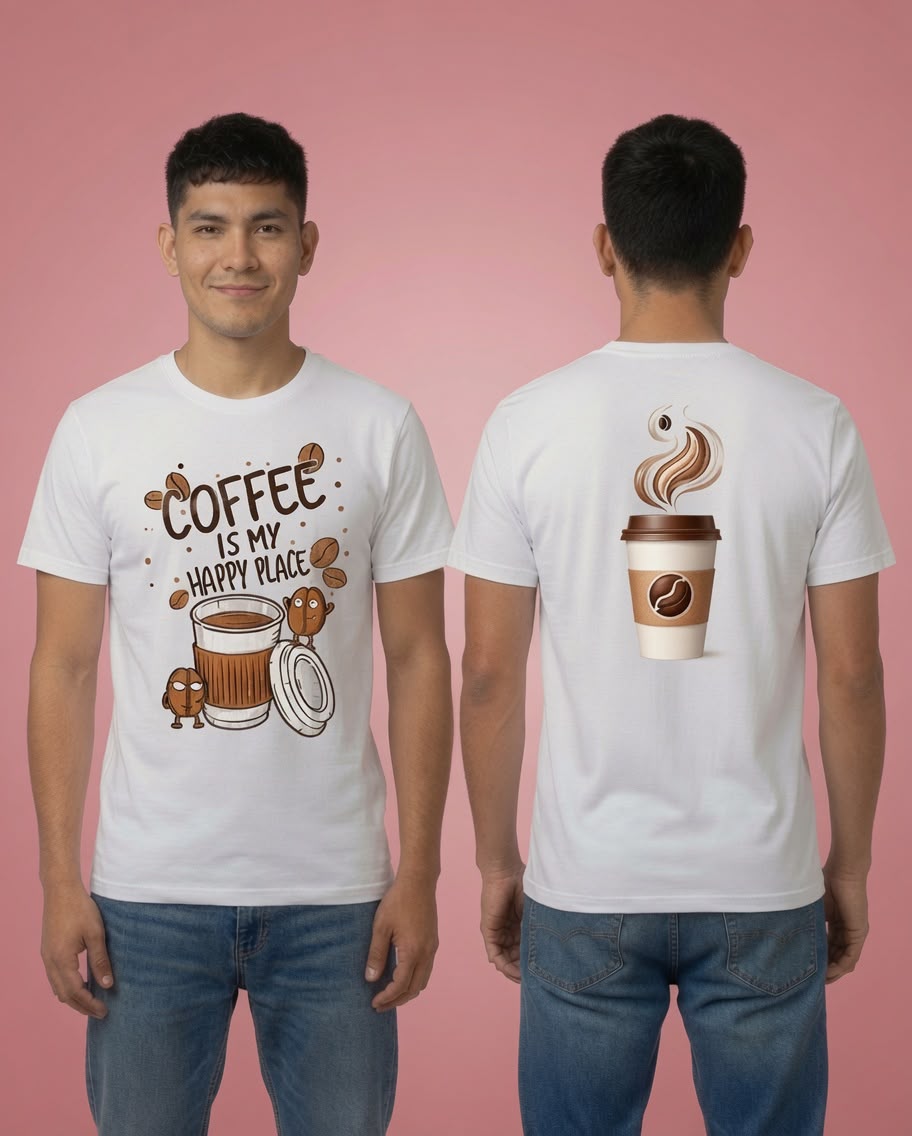 Camiseta blanca unisex con estampado por sublimación