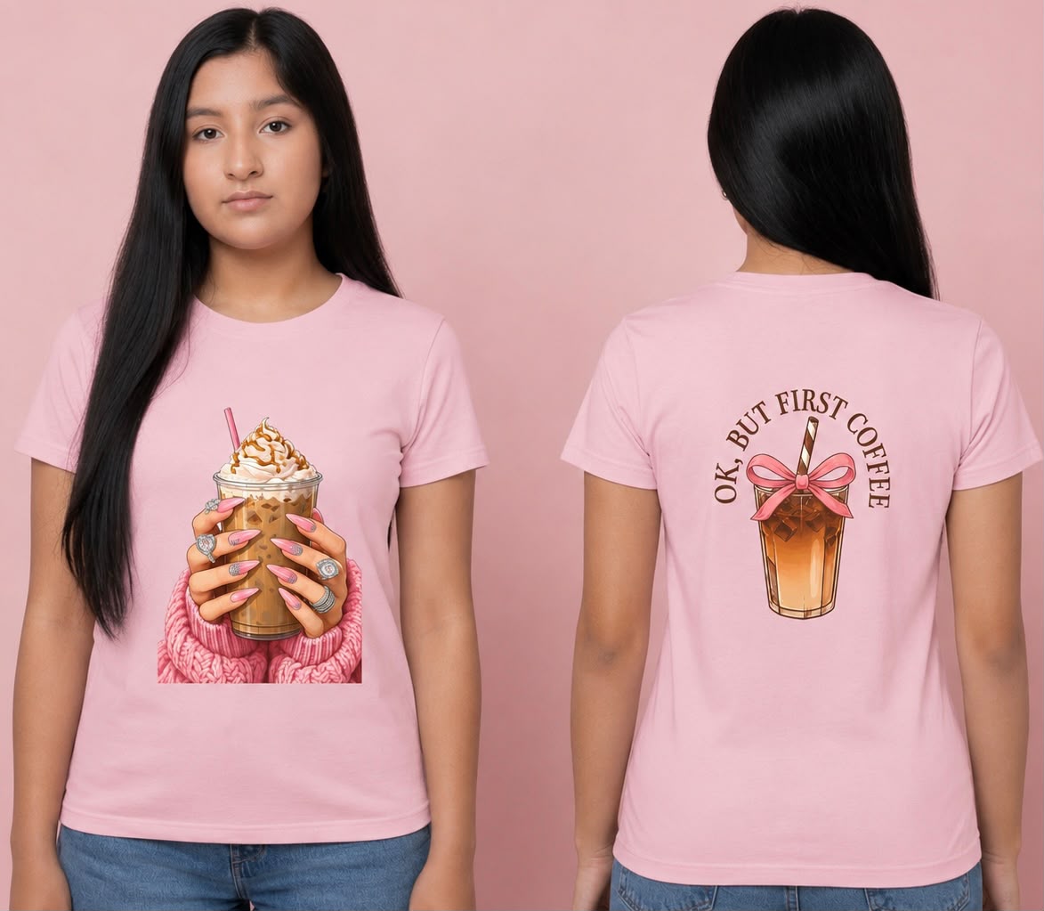 Camiseta rosa con estampado de sublimación