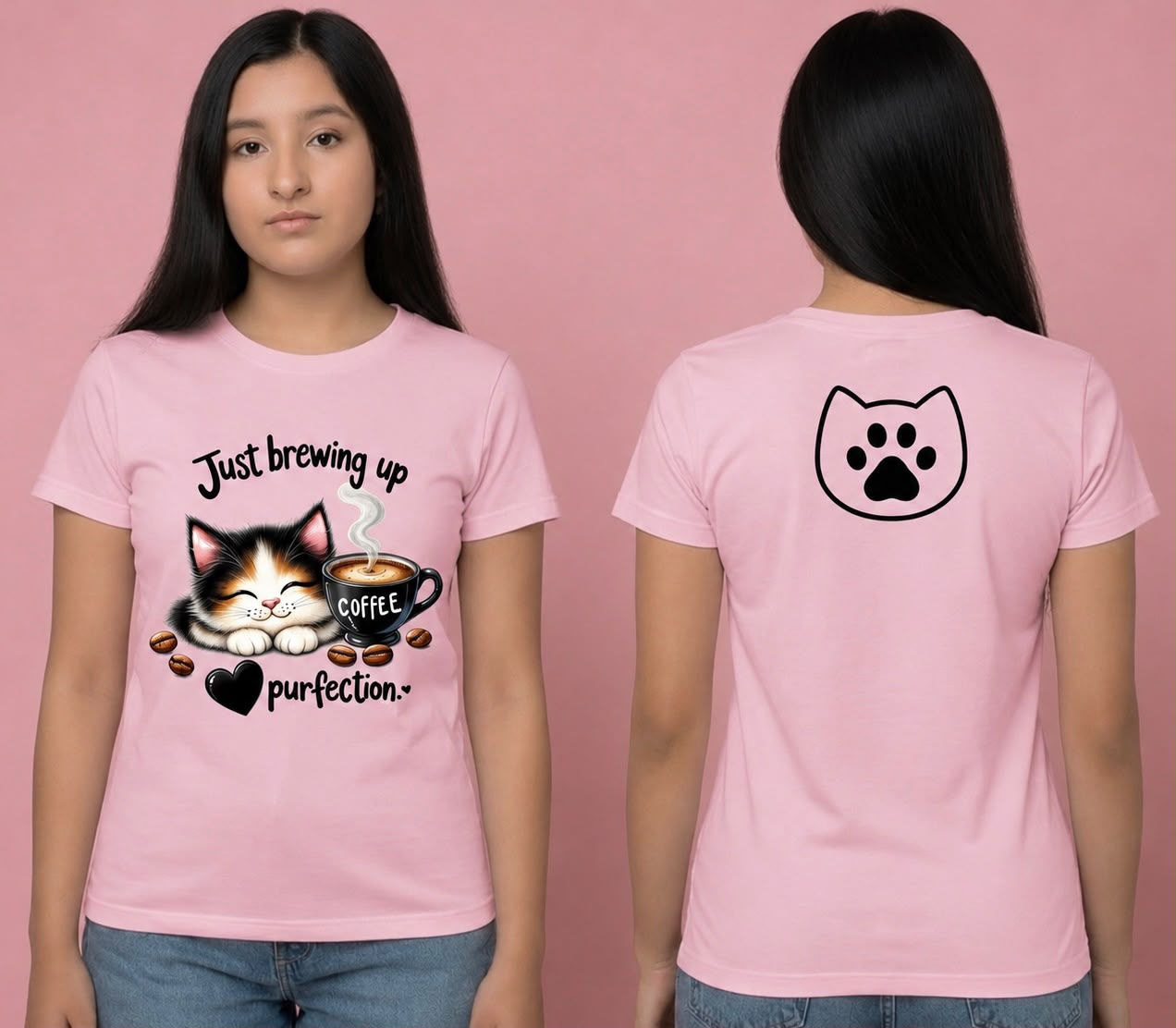 Camiseta rosa con estampado de sublimación
