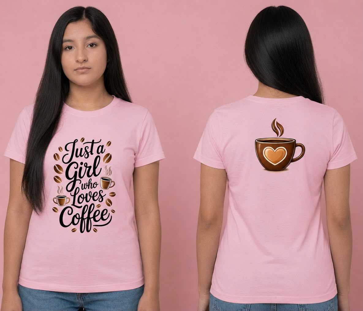 Camiseta rosa con estampado de sublimación