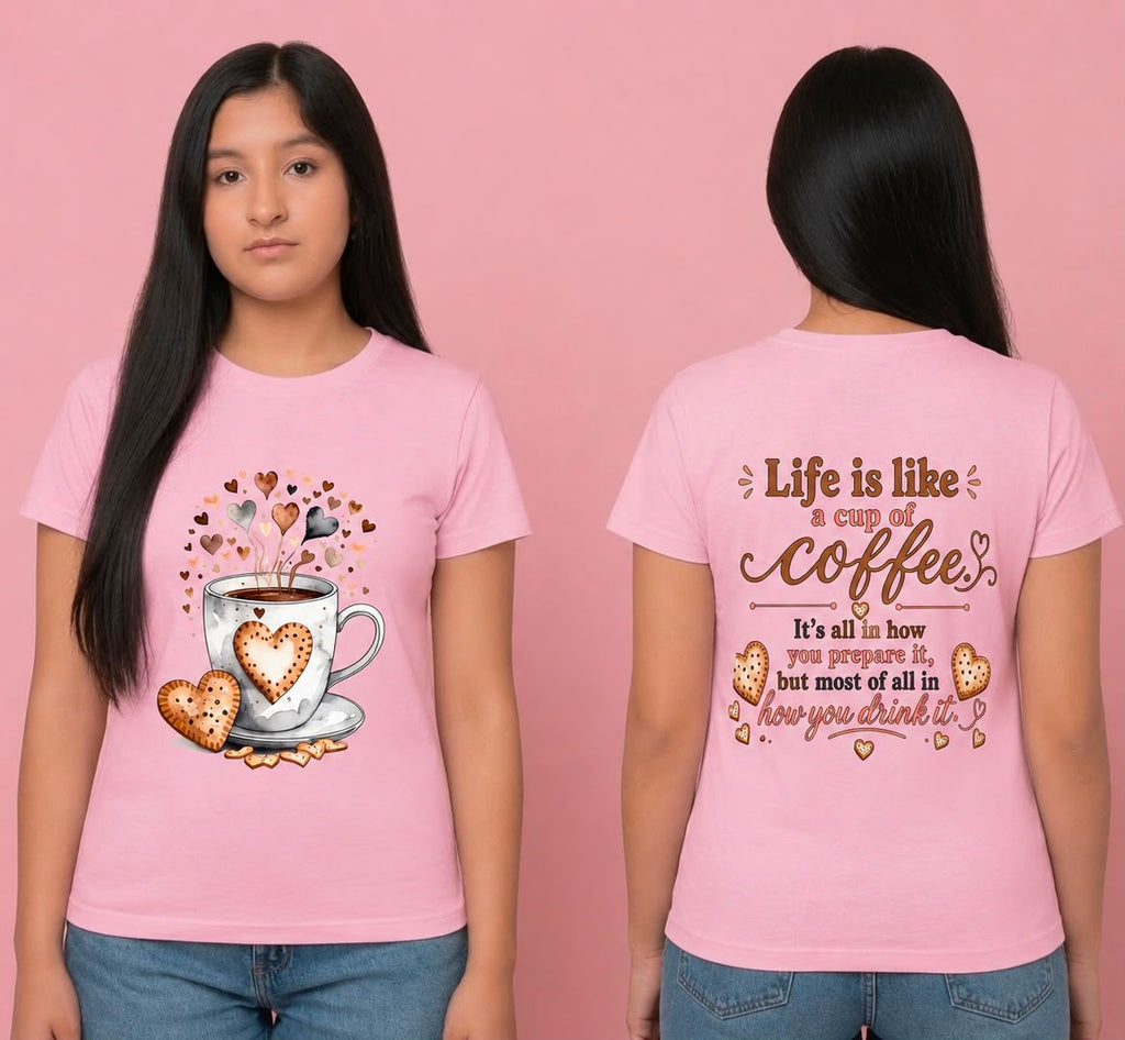 Pink T-shirt with sublimation print