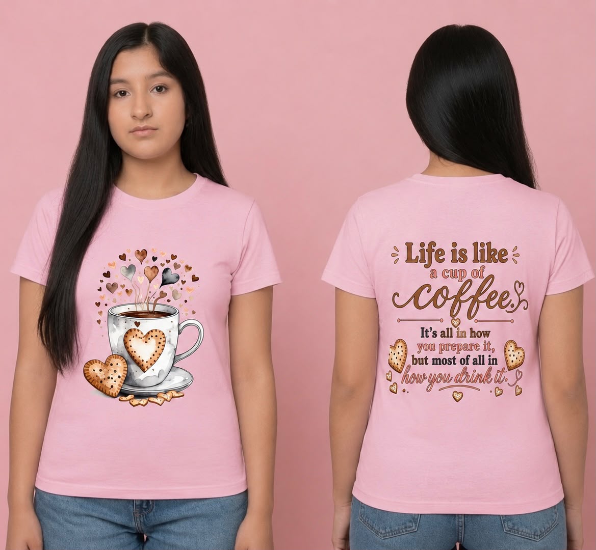 Pink T-shirt with sublimation print